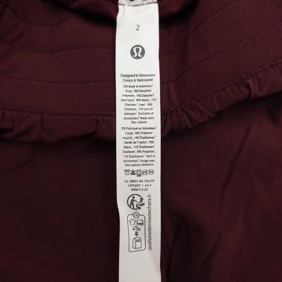 New Lululemon Size 2 Hotty Hot Shorts High Rise HR 4” Lined GARN Garnet - Picture 6 of 8